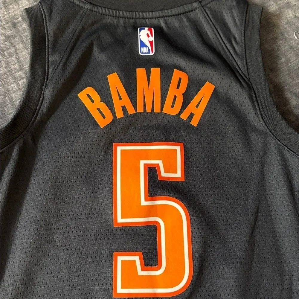Orlando Magic Nike Charcoal and Orange Boys #5 Bamba Jersey Size S Size 8